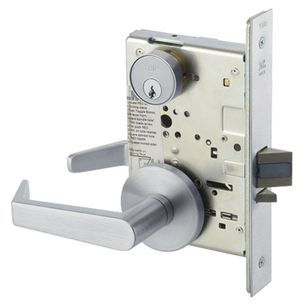 an image of a door handle and lock